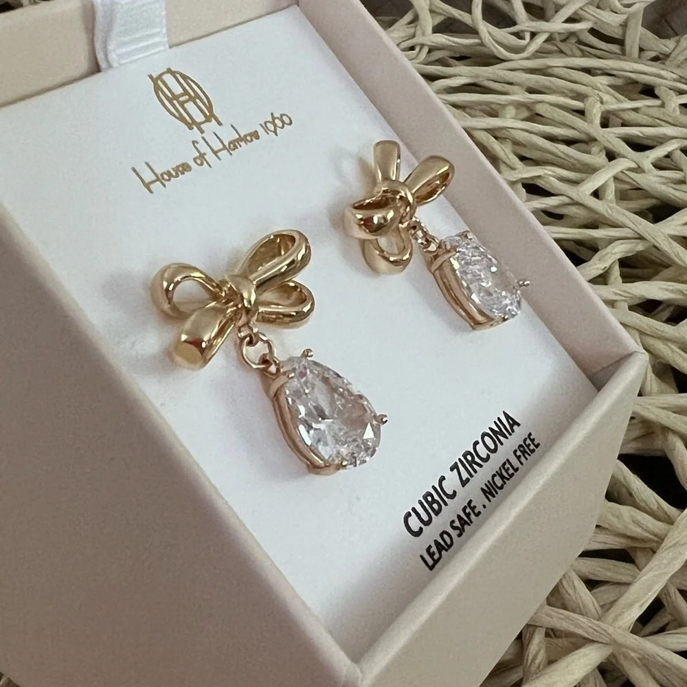 HOUSE OF HARLOW • BOW DANGLE EARRING - Picture 4 of 4